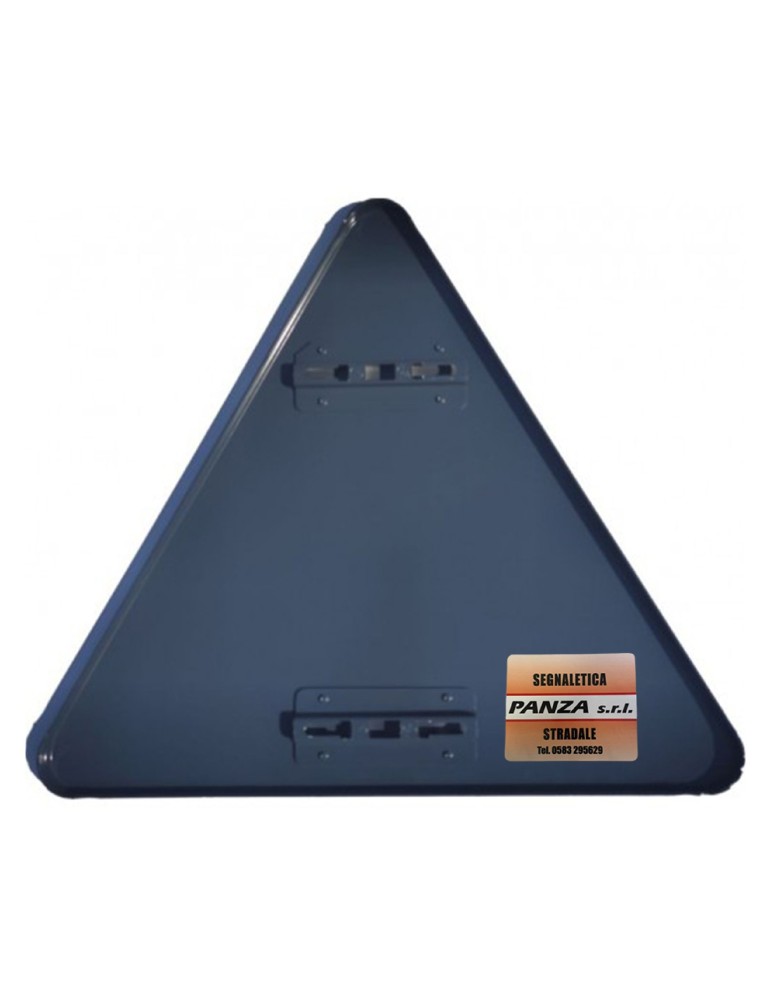 Retro tabella stradale triangolare con attacchi