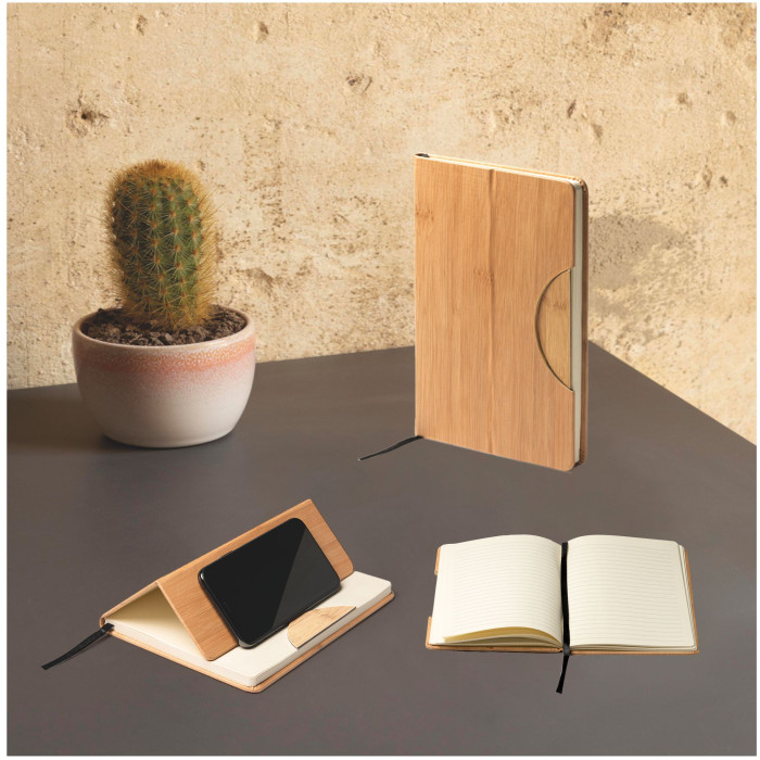 Block Notes Demis 2028 in bamboo personalizzato