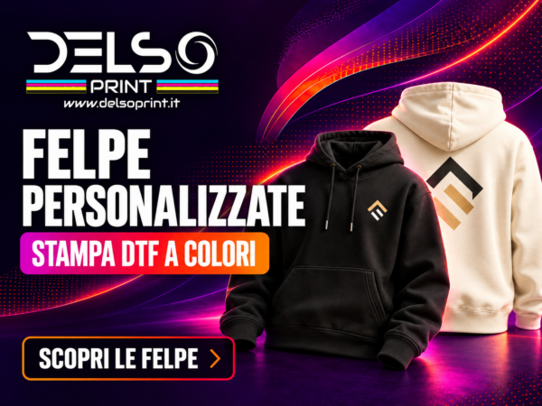 Felpe personalizzate con stampa DTF DelsoPrint per staff, aziende ed eventi